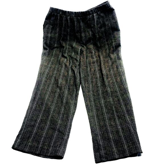 TanJay Pants Comfort Slacks Sweatpants Elastic Soft Wide Leg Brown Plaid 16 W - Picture 2 of 12